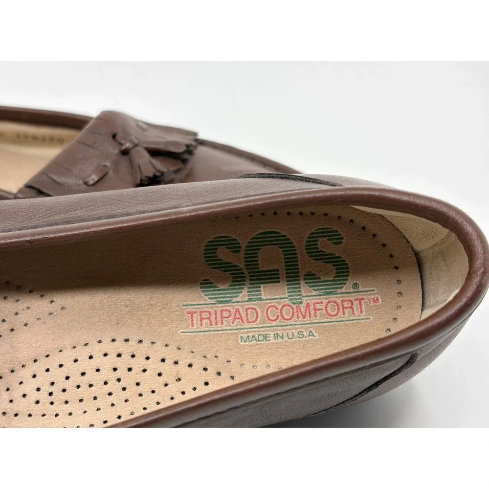 SAS Tripad Comfort Women's Brown Leather Kiltie Tassel Loafers Shoes Size 6 M